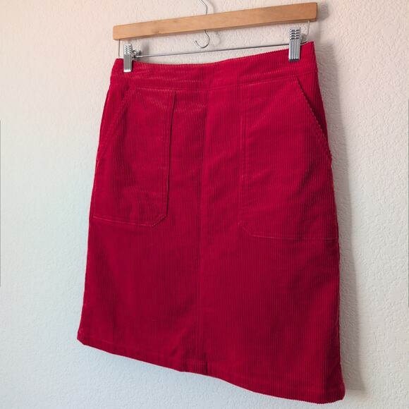 Boden Womens US 4L UK 8L Red Corduroy Knee Length High Rise - Picture 4 of 6